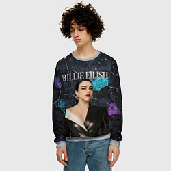 Свитшот мужской Билли Айлиш в деловом костюме, цвет: 3D-меланж — фото 2