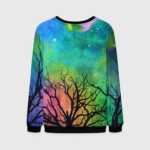 Мужской свитшот Bones без зрачков держит череп в руках / 3D-Черный – фото 2