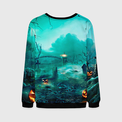 Мужской свитшот Bones в стиле хоррор куклы / 3D-Черный – фото 2