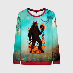 Свитшот мужской Bones в стиле демона, цвет: 3D-красный