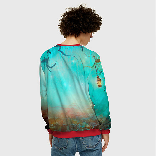 Мужской свитшот Bones в стиле демона / 3D-Красный – фото 4