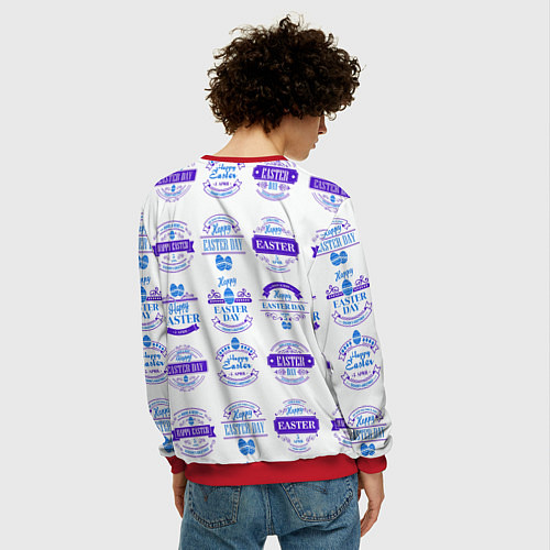 Мужской свитшот Easter holidays / 3D-Красный – фото 4