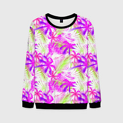 Свитшот мужской Palm tree pink, цвет: 3D-черный