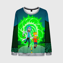 Свитшот мужской Рик и Барт Симпсон, цвет: 3D-меланж