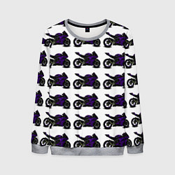 Свитшот мужской The motorcycle is dark purple, цвет: 3D-меланж