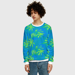 Свитшот мужской Palm light green light blue, цвет: 3D-белый — фото 2