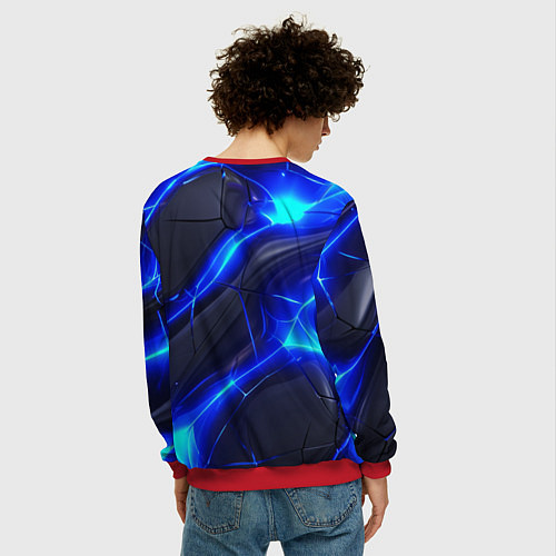 Мужской свитшот Lana Del Rey киберпанк / 3D-Красный – фото 4