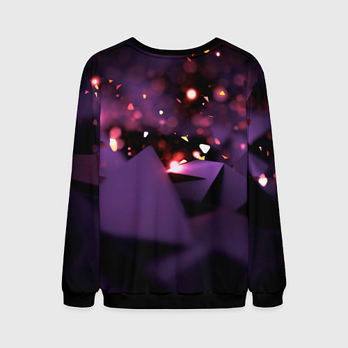 Мужской свитшот Lana Del Rey в фиолетовых облаках / 3D-Черный – фото 2