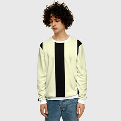 Свитшот мужской Color black beige line, цвет: 3D-белый — фото 2