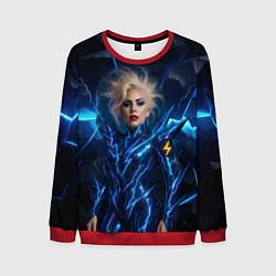 Свитшот мужской Леди Гага женщина молния, цвет: 3D-красный