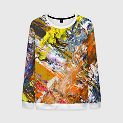 Свитшот мужской Живая Абстракция: Поток Цветов и Форм в Постоянном, цвет: 3D-белый