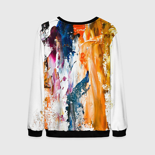 Мужской свитшот Разноцветные мазки кисти на палитре художника / 3D-Черный – фото 2