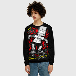 Свитшот мужской Барт в татуировках, цвет: 3D-черный — фото 2