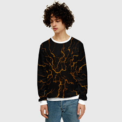 Свитшот мужской Разряды электричества текстура, цвет: 3D-белый — фото 2