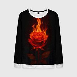 Свитшот мужской Flaming rose, цвет: 3D-белый