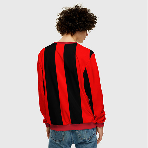 Мужской свитшот Color black red lines / 3D-Красный – фото 4