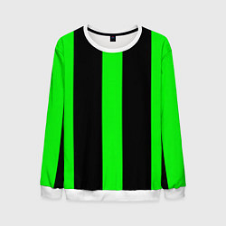 Свитшот мужской Color green black lines, цвет: 3D-белый