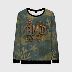 Свитшот мужской ВМФ старые буквы, цвет: 3D-черный