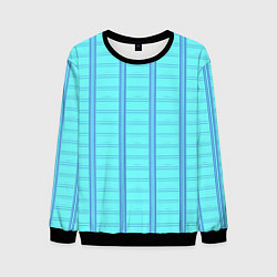 Свитшот мужской Цвет голубая клетка, цвет: 3D-черный