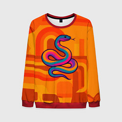 Свитшот мужской Змея в абстракции, цвет: 3D-красный