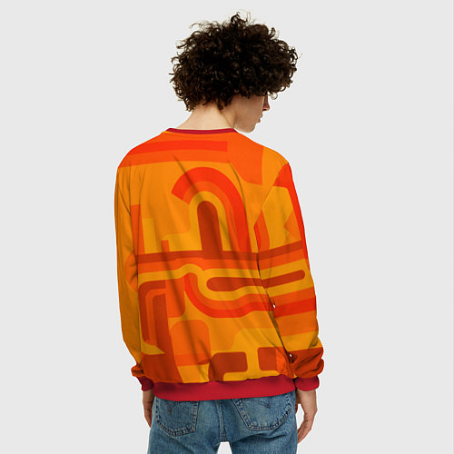 Мужской свитшот Змея в абстракции / 3D-Красный – фото 4