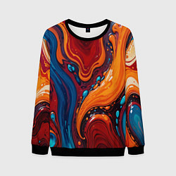 Свитшот мужской Пламя и синева, цвет: 3D-черный