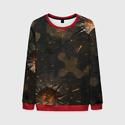 Свитшот мужской Камуфляж со следами от пуль, цвет: 3D-красный