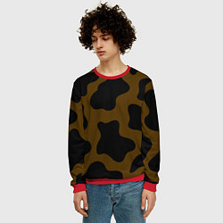 Свитшот мужской Коричневая коровья расцветка, цвет: 3D-красный — фото 2