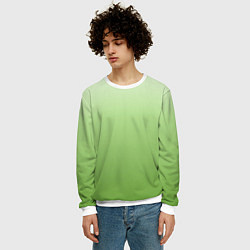 Свитшот мужской Градиент нежно-зеленый, цвет: 3D-белый — фото 2
