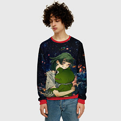 Свитшот мужской МаоМао и Лягушонок Пепе - Монолог Фармацевта, цвет: 3D-красный — фото 2