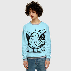 Свитшот мужской Чайка в стиле скетча, цвет: 3D-меланж — фото 2