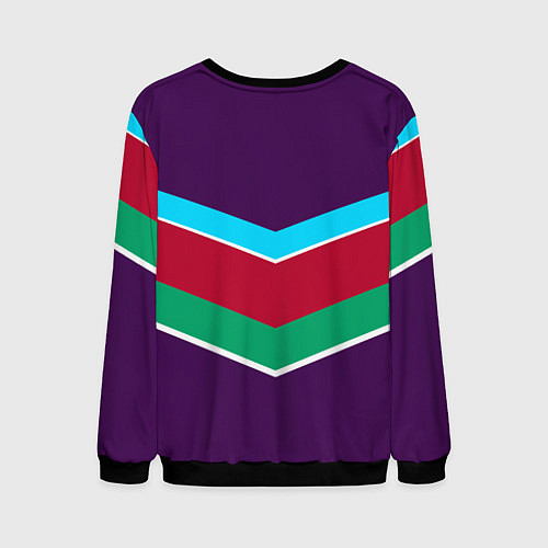 Мужской свитшот Фиолетовый с полосами / 3D-Черный – фото 2