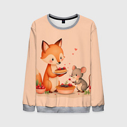 Свитшот мужской Пироги с лисой, цвет: 3D-меланж