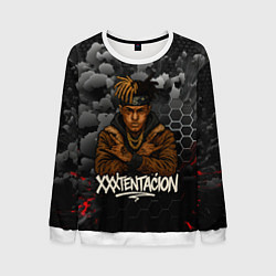 Свитшот мужской XXXTentacion со скрещенными руками, цвет: 3D-белый