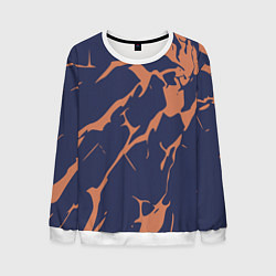 Свитшот мужской Разломы на синем, цвет: 3D-белый
