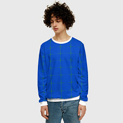 Свитшот мужской Color blue stripes, цвет: 3D-белый — фото 2