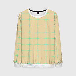 Свитшот мужской Color beige green crosses, цвет: 3D-белый