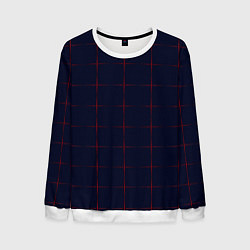 Свитшот мужской Color dark blue red crosses, цвет: 3D-белый