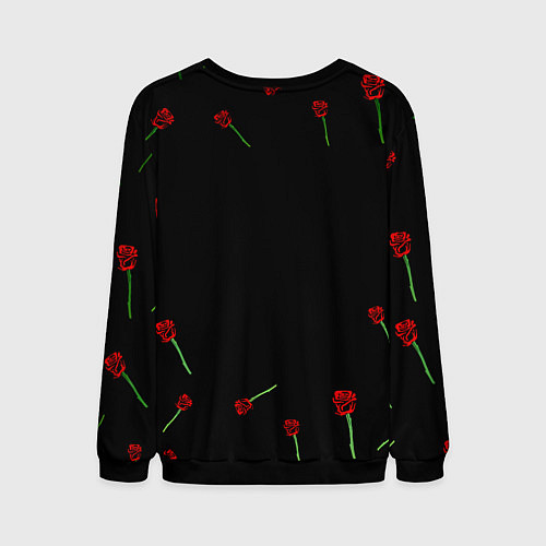 Мужской свитшот Doom rose pattern / 3D-Черный – фото 2