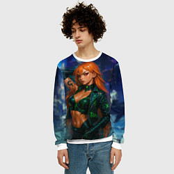 Свитшот мужской Нами киберпанк реализм, цвет: 3D-белый — фото 2