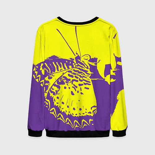 Мужской свитшот Бабочка-абстракция / 3D-Черный – фото 2