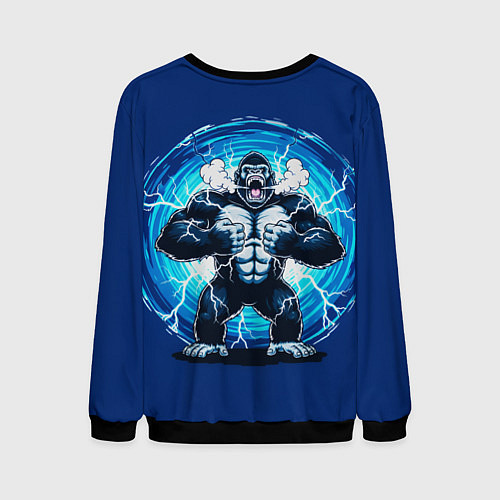 Мужской свитшот Горилла показывает свою силу / 3D-Черный – фото 2