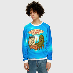 Свитшот мужской Молоко и огурец - идеальная пара, цвет: 3D-белый — фото 2