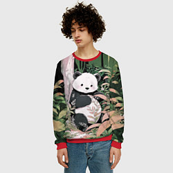 Свитшот мужской Панда в лесу, цвет: 3D-красный — фото 2