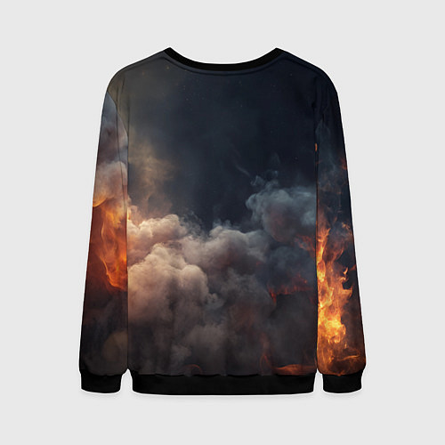 Мужской свитшот Герой аниме дракон с огненным мечем / 3D-Черный – фото 2