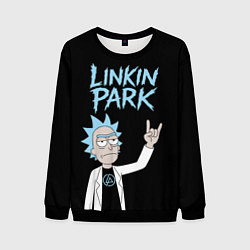 Свитшот мужской Linkin Park и Рик рокер двухсторонняя, цвет: 3D-черный
