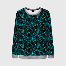 Свитшот мужской Голубой с черным абстрактный узор, цвет: 3D-меланж