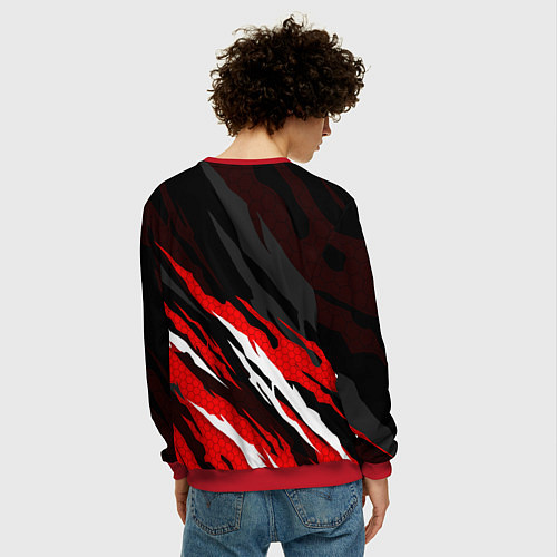 Мужской свитшот Umbrella - красное пламя / 3D-Красный – фото 4