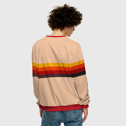 Мужской свитшот ПАЗ 652 ретро автобус поп-арт / 3D-Красный – фото 4