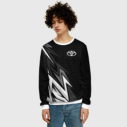 Свитшот мужской Toyota - монохром, цвет: 3D-белый — фото 2